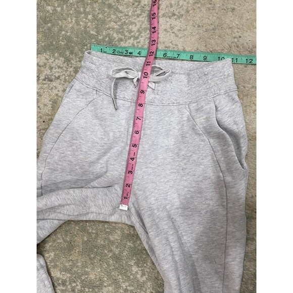 Lululemon Scuba Jogger Pants Sz 2 Light Gray High Rise Fleece Athletic Comfy - Picture 3 of 6